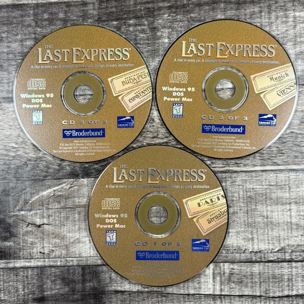 Vintage The Last Express Win 98 DOS Mac CD-ROM Game T Broderbund 3 Disc Big Box - Picture 4 of 11